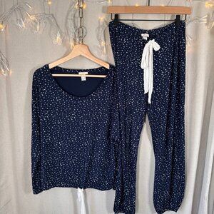 Eberjey Navy Star Print Pajama Set Women’s Small